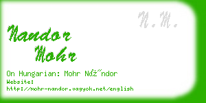 nandor mohr business card